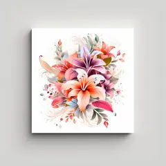 GENERICO - Armonía Floral: Lienzo Decorativo Con Diseño En 40x40 Cm
