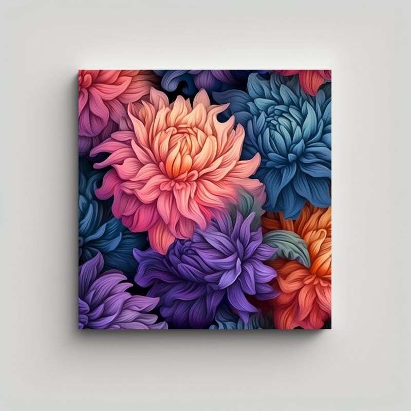 GENERICO - Patrón Floral Moderno En Tela De Alta 90x90 Cm