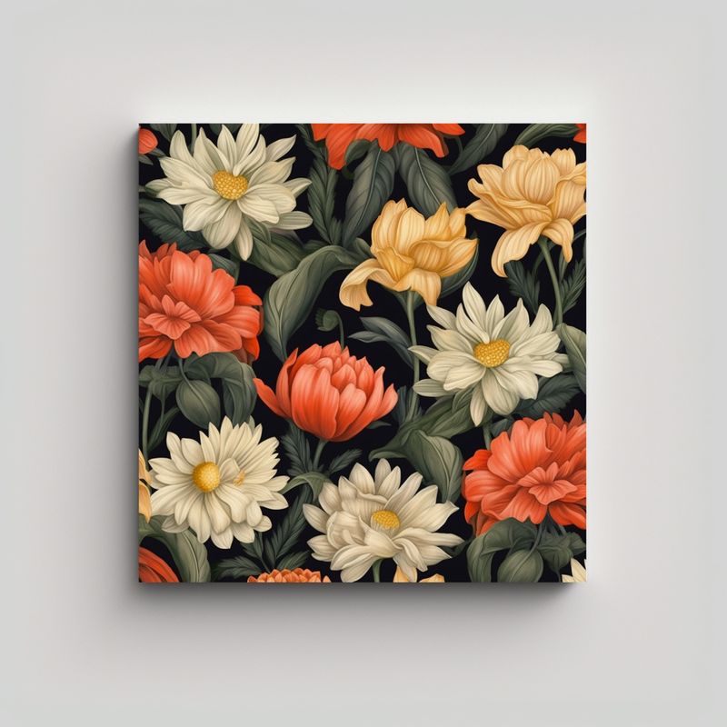 GENERICO - Patrón Floral En Acuarela Ultra HD: Arte De 40x40 Cm