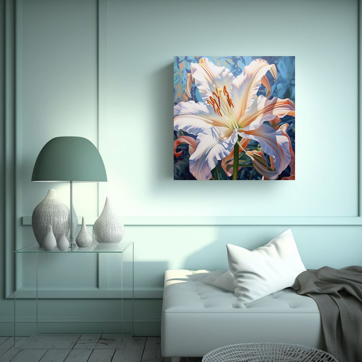 GENERICO - Composición De Arte Mural Equilibrada: Lily Del 90x90 Cm