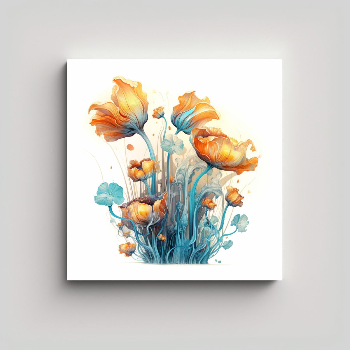 GENERICO - Cuadro Mágico De Flores: Estilo Realismo 40x40 Cm