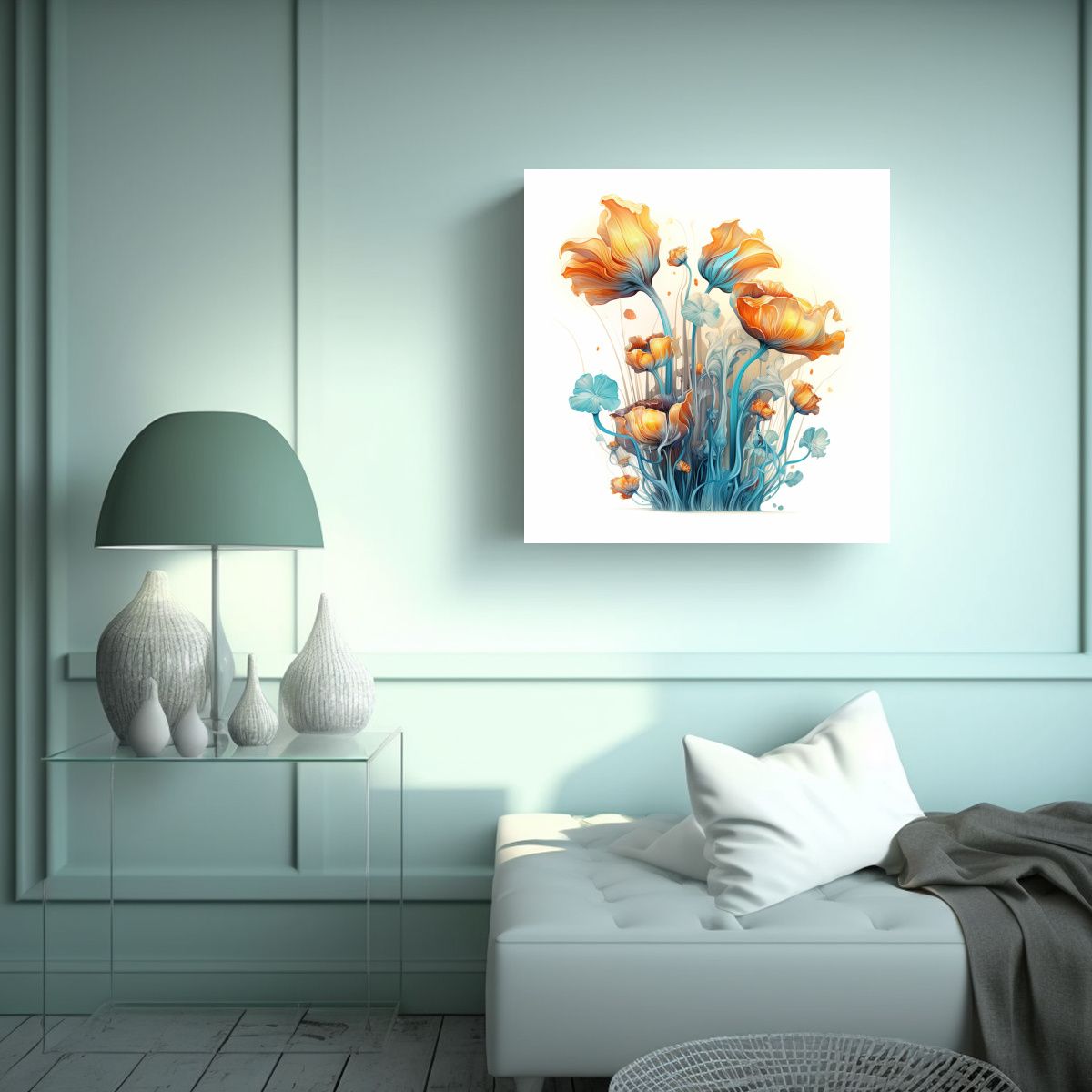 GENERICO - Cuadro Mágico De Flores: Estilo Realismo 40x40 Cm