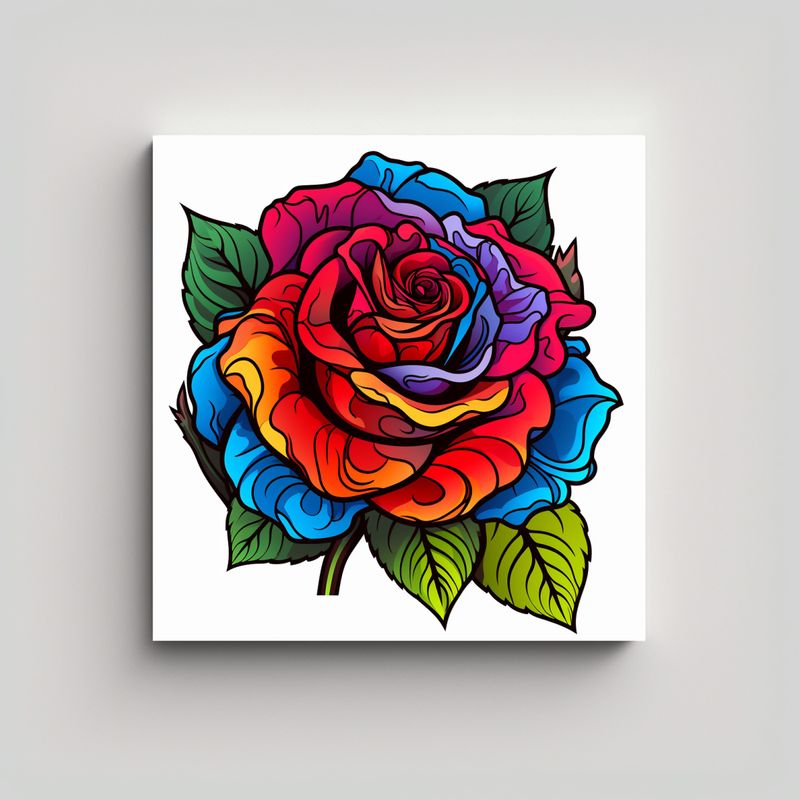 GENERICO - Imagen Estilo Libro De Colorear De Una Rosa: 30x30 Cm