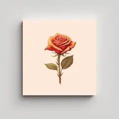 GENERICO - Rosa Detallada En Equilibrio: Arte De Pared Para 30x30 Cm