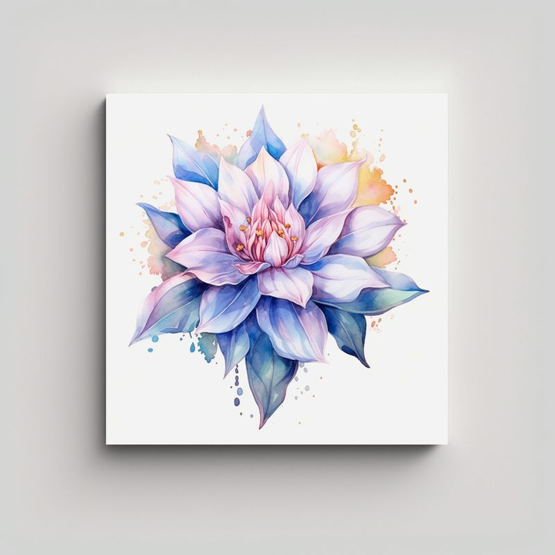 GENERICO - Espectacular Lienzo Duradero De Flor Real En 40x40 Cm