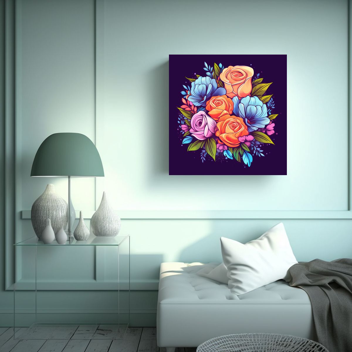 GENERICO - Composición Floral Protagonista: Diseño 40x40 Cm