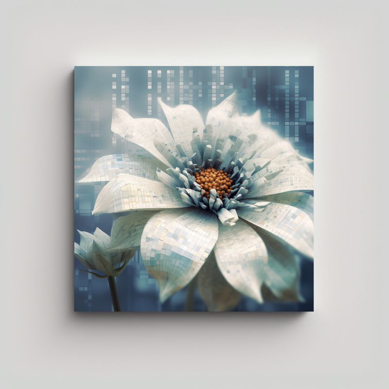 GENERICO - Cuadro Decorativo De Flor Digital En Lienzo Para 70x70 Cm