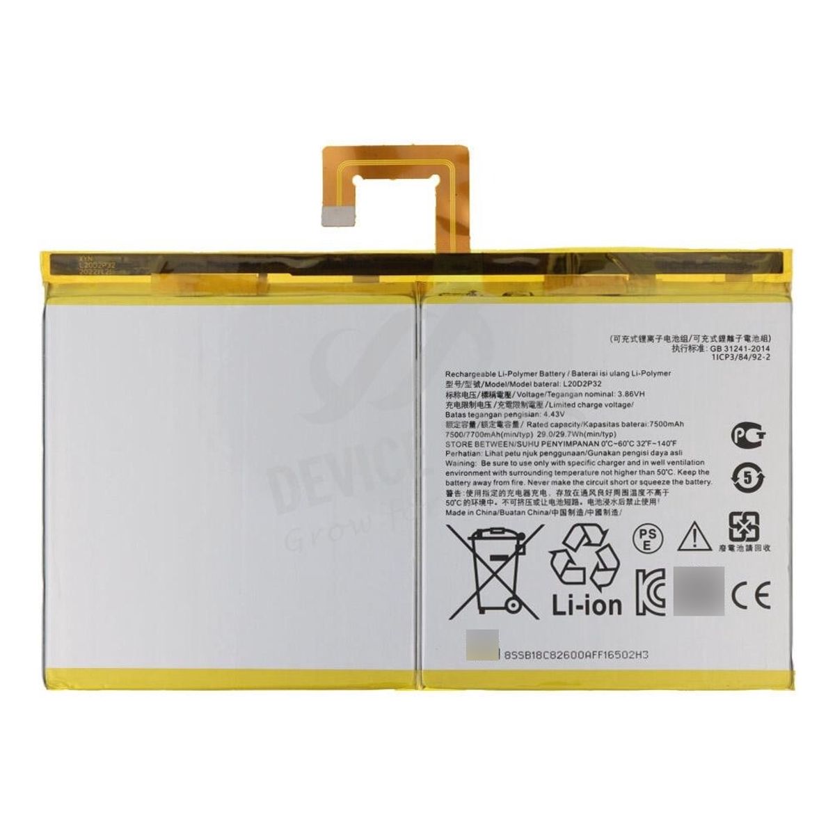 GENERICO - Bateria Nueva Para Lenovo Tab P11 tb-j606 L20d2p32