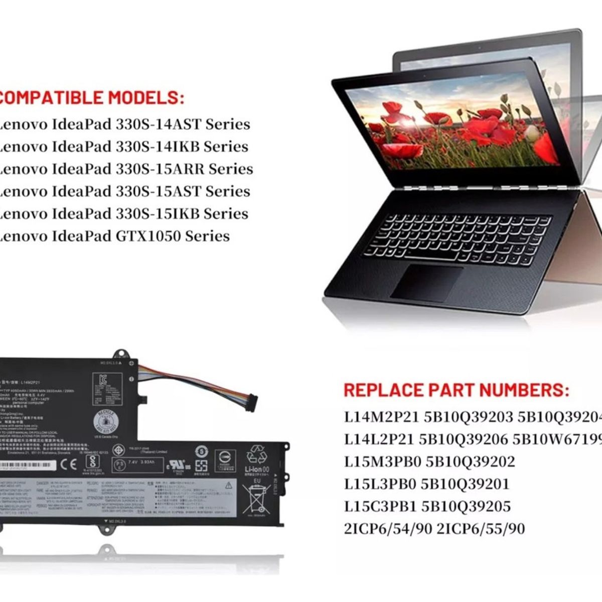 GENERICO - Bateria Para Lenovo Ideapad 330s-14ast 330s-15arr Series