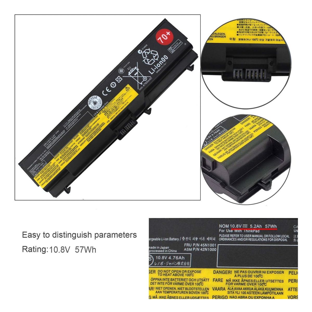 GENERICO - Batería 45n1000 Para Lenovo Thinkpad T430 T530 W530 L430