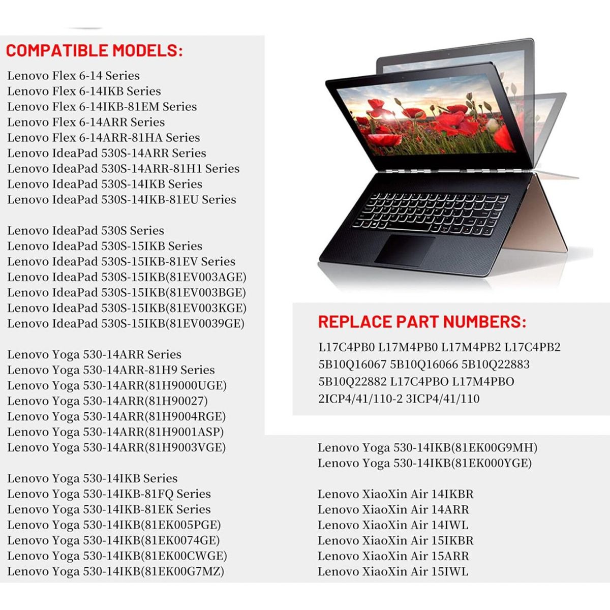 GENERICO - Bateria l17c4pb2 Para Lenovo Ideapad 530s-14ikb Series