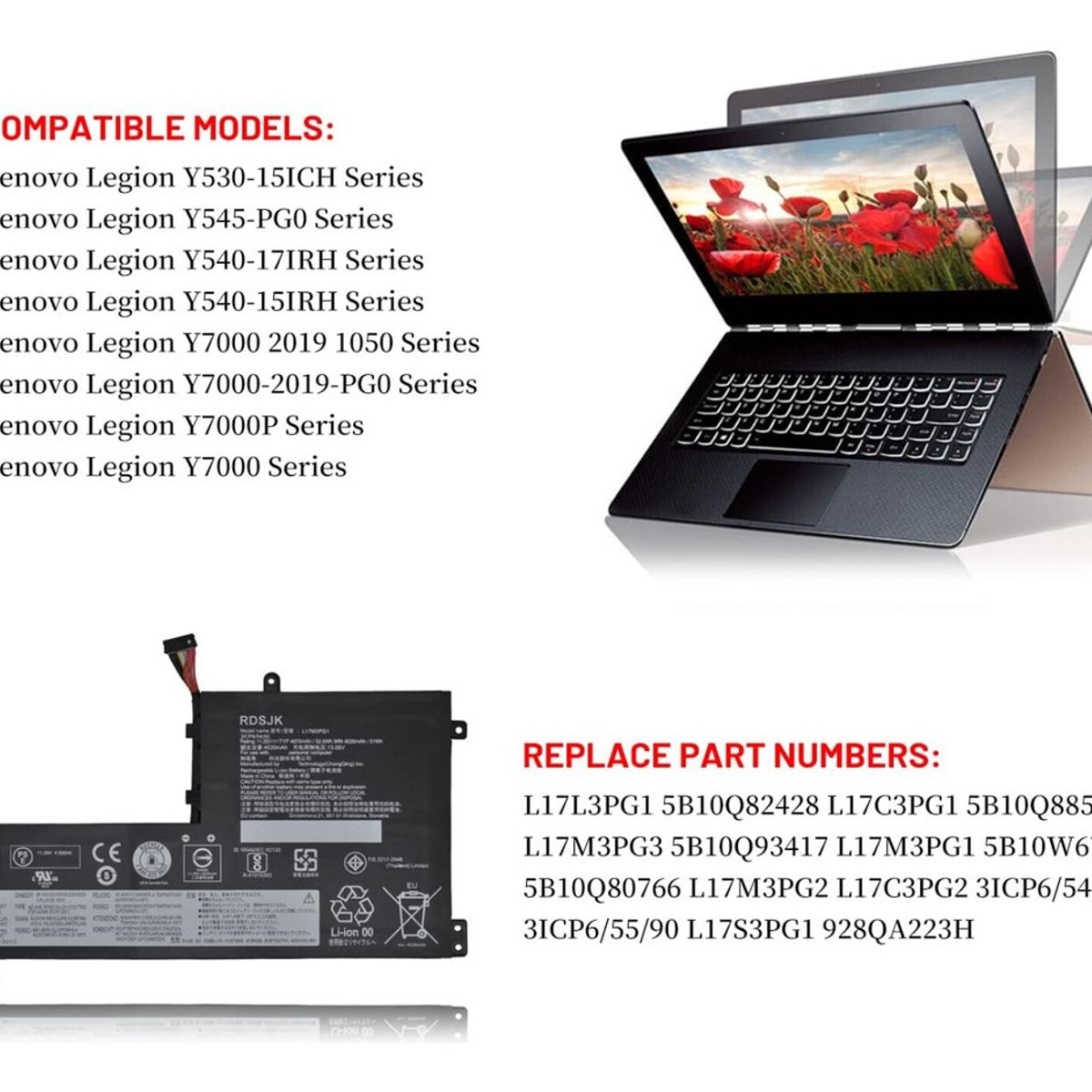 GENERICO - Bateria L17m3pg1  Para Lenovo Legion Y540-15irh-pg0 Y540-17