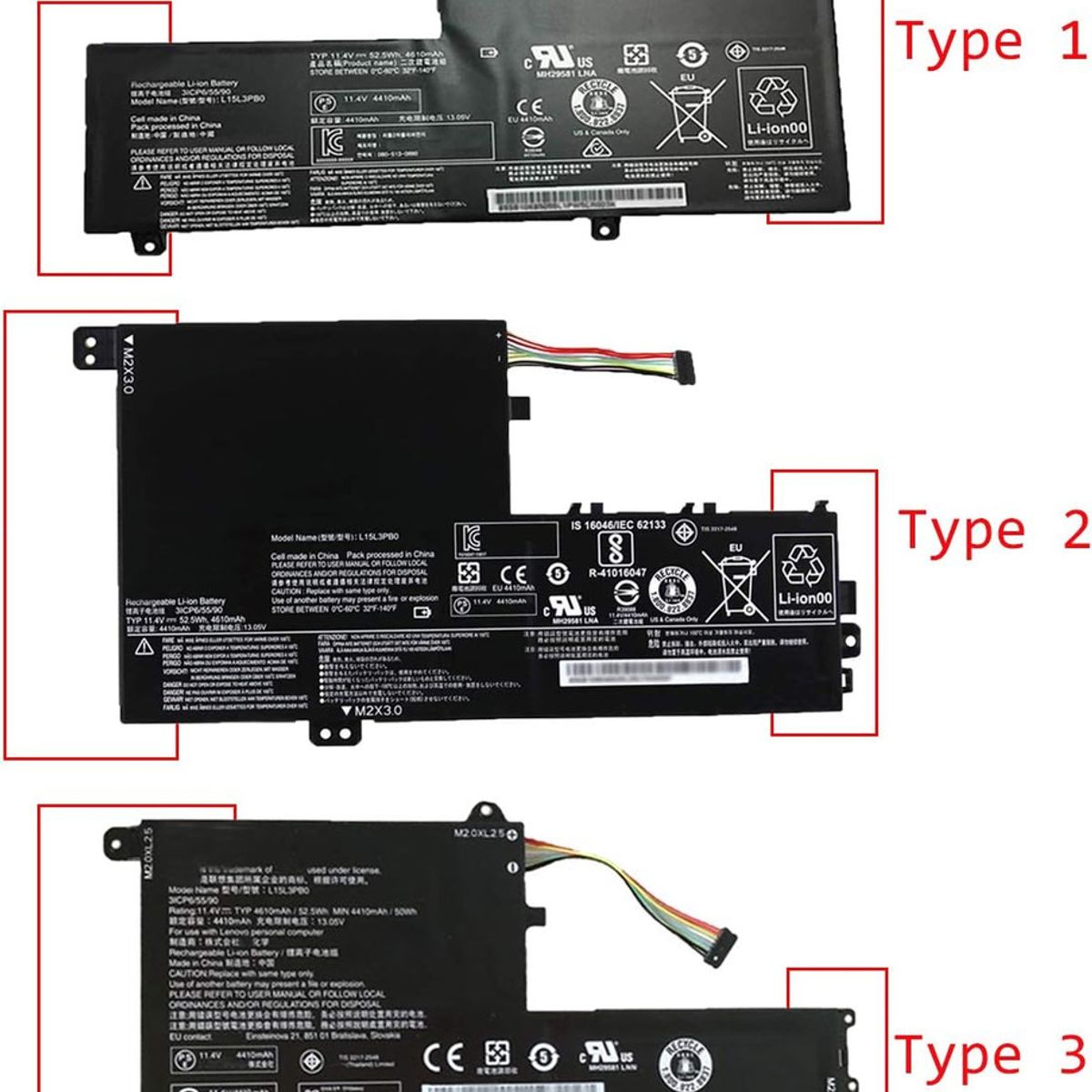 GENERICO - Bateria l15l3pb0 Tipo C Para Lenovo Ideapad 330s-15ikb