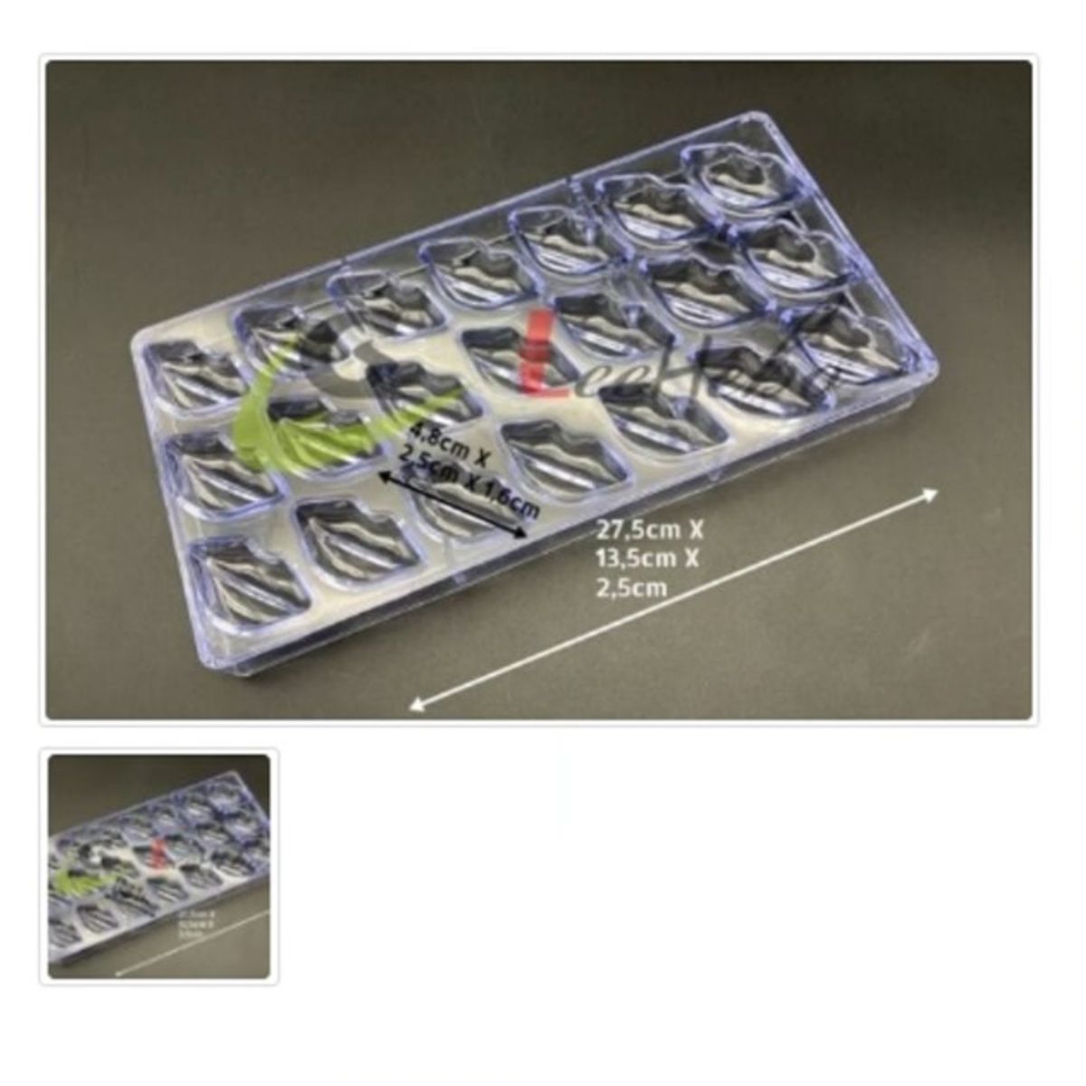 GENERICO - Molde Acrilico Para Chocolate 21 Divisiones