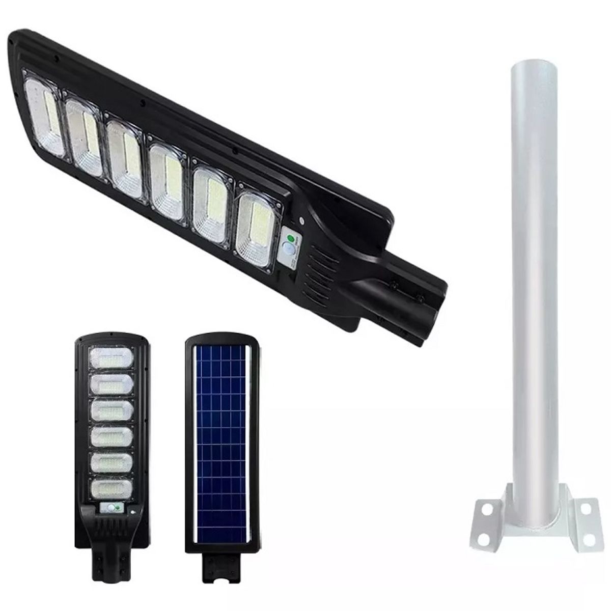 GENERICO - Luminaria de Calle Solar de 300W + Poste y Control Remoto Jortan