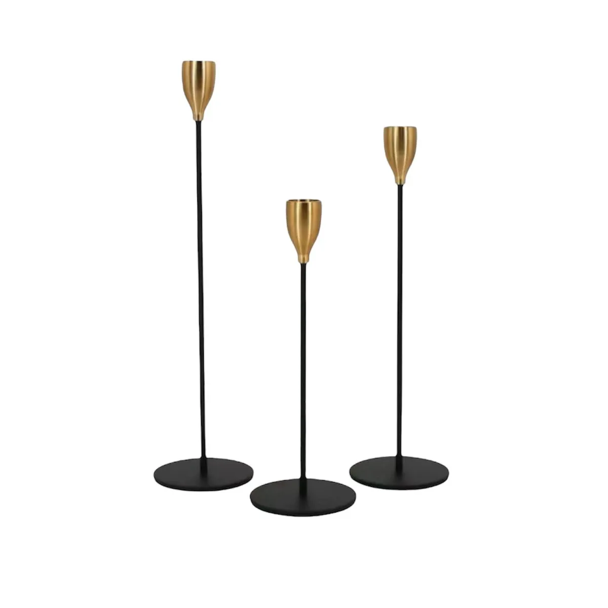 GENERICO - Pack 3 Porta Vela Candelabro Set 3 Candelabros Negro D