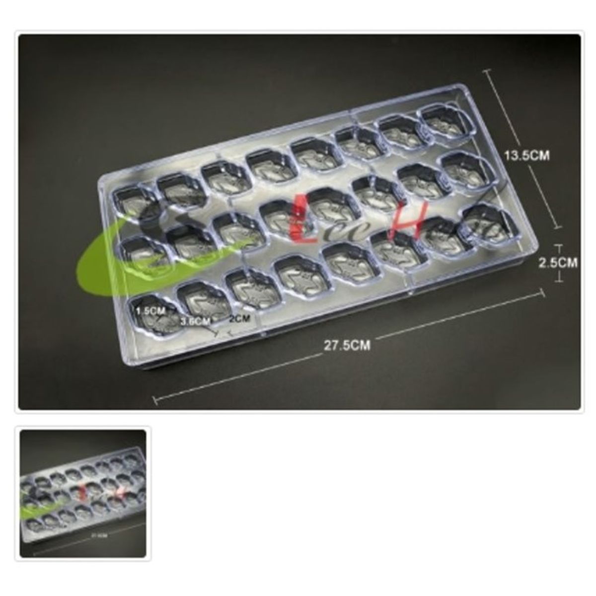 GENERICO - Molde Acrilico Para Chocolate 24 Divisiones