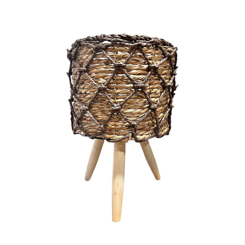OEM - Macetero Tejido Porta Maceta Rustico Fibra Malla 34x21cm