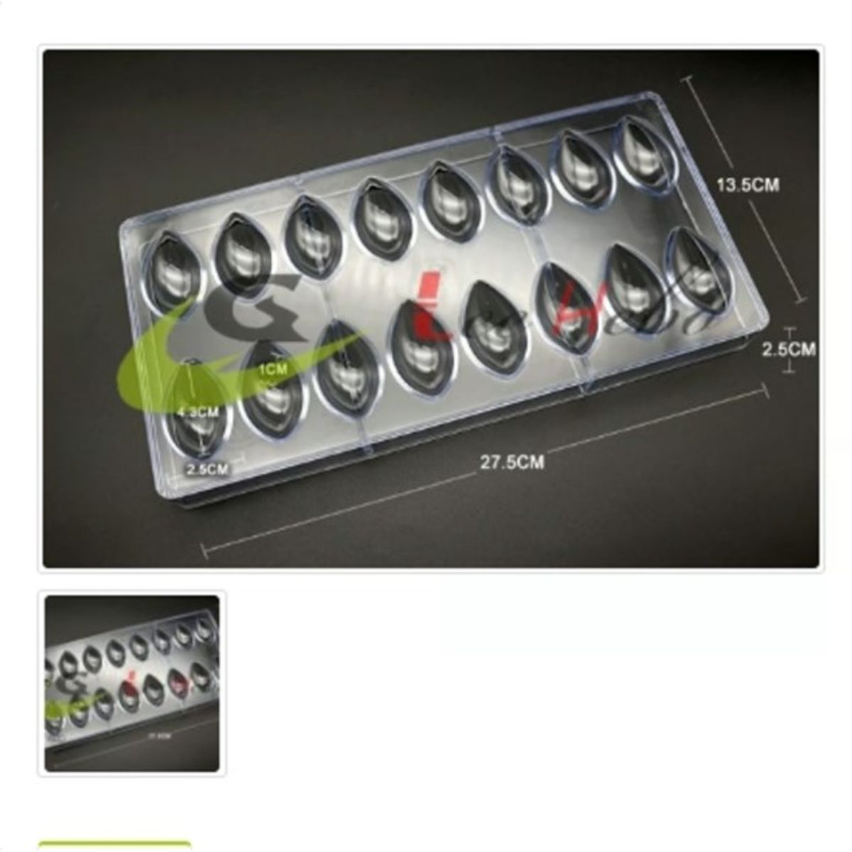 GENERICO - Molde Acrilico Para Chocolate 16 Divisiones