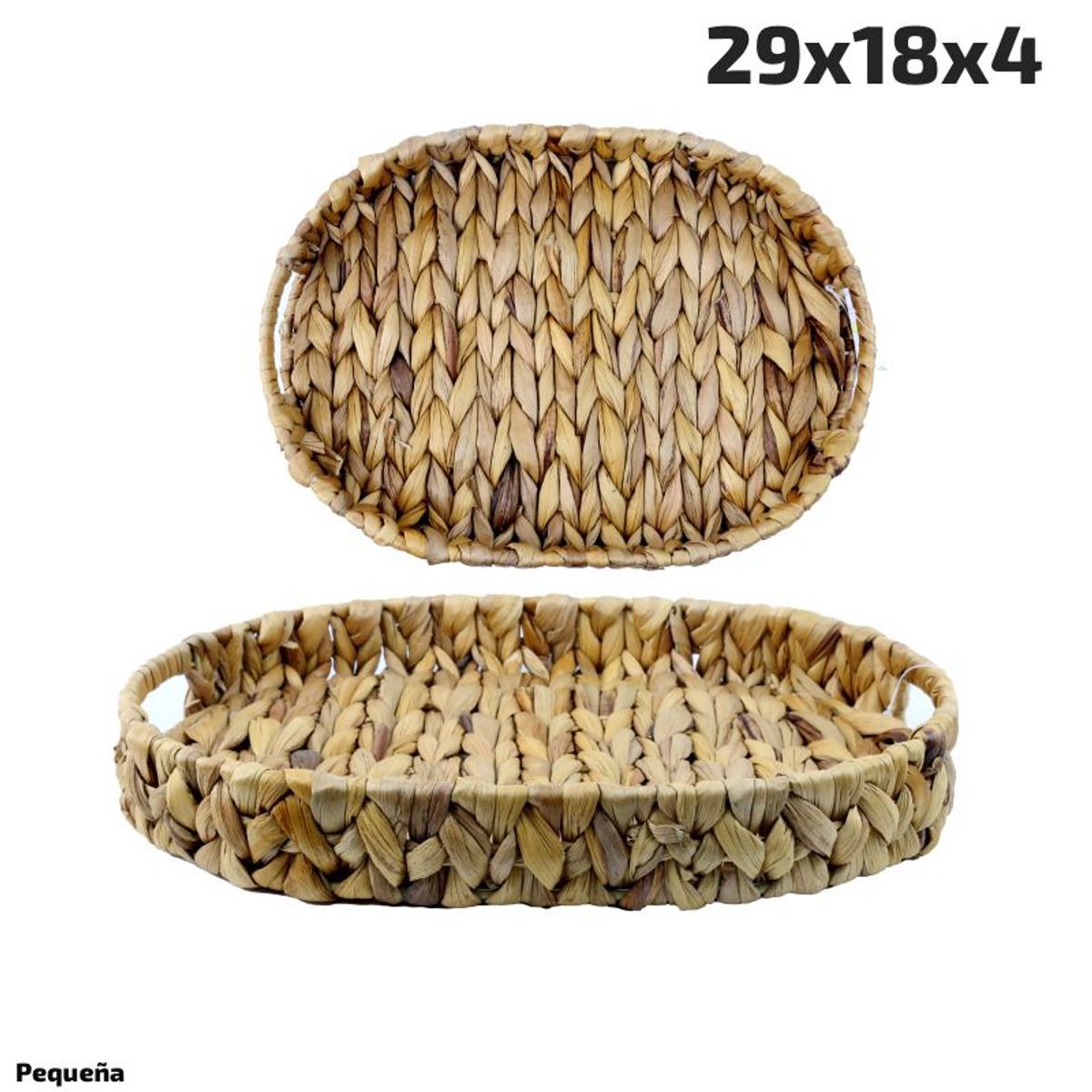 GENERICO - Bandeja Tejida Resistente Cesta Tejida Ovalada 29x18x4cm