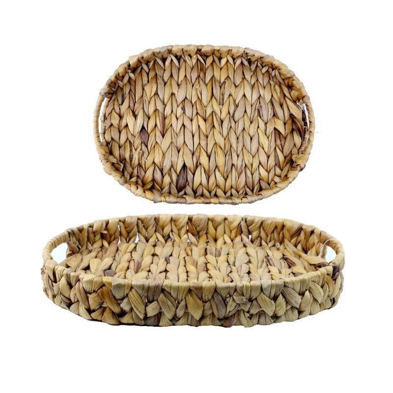 GENERICO - Bandeja Tejida Resistente Cesta Tejida Ovalada 37x25x6cm