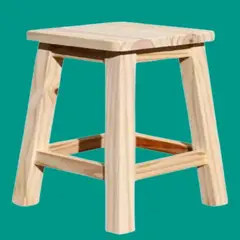 GENERICO - Taburete de madera color natural 50x28x28