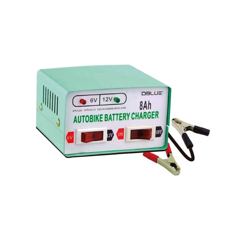 DBLUE - Cargador De Batería Autos Y Motos Potencia De 6v Y 12v - SC