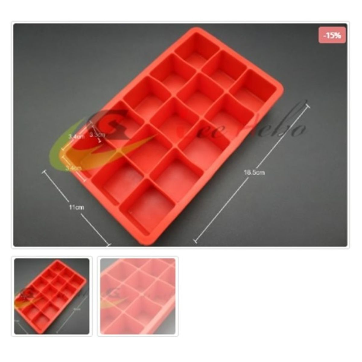 GENERICO - Cubetera De Silicona Para Hielo 15 Divisiones