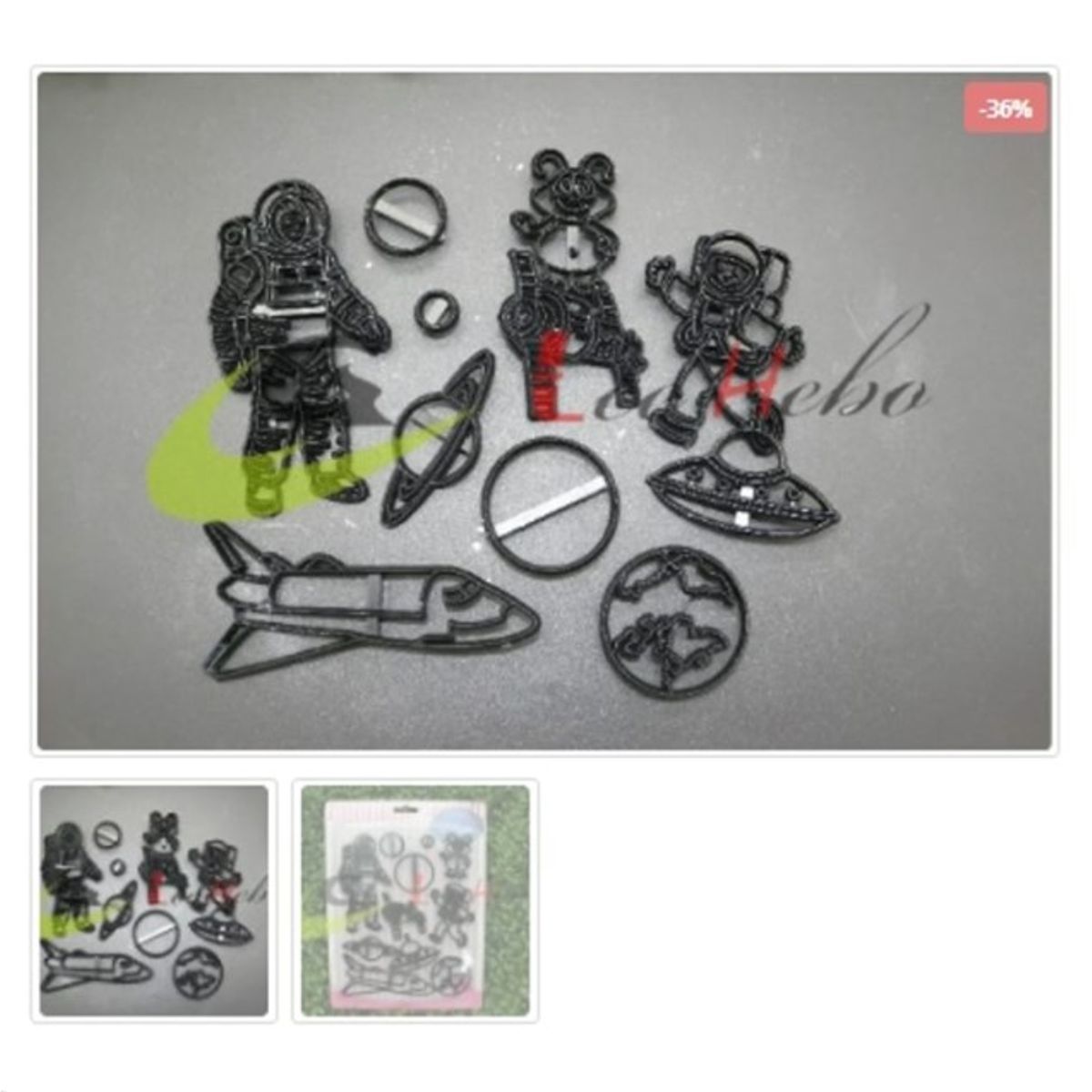 GENERICO - Cortador De Galletas 11 Piezas Plastico Figura Astronauta