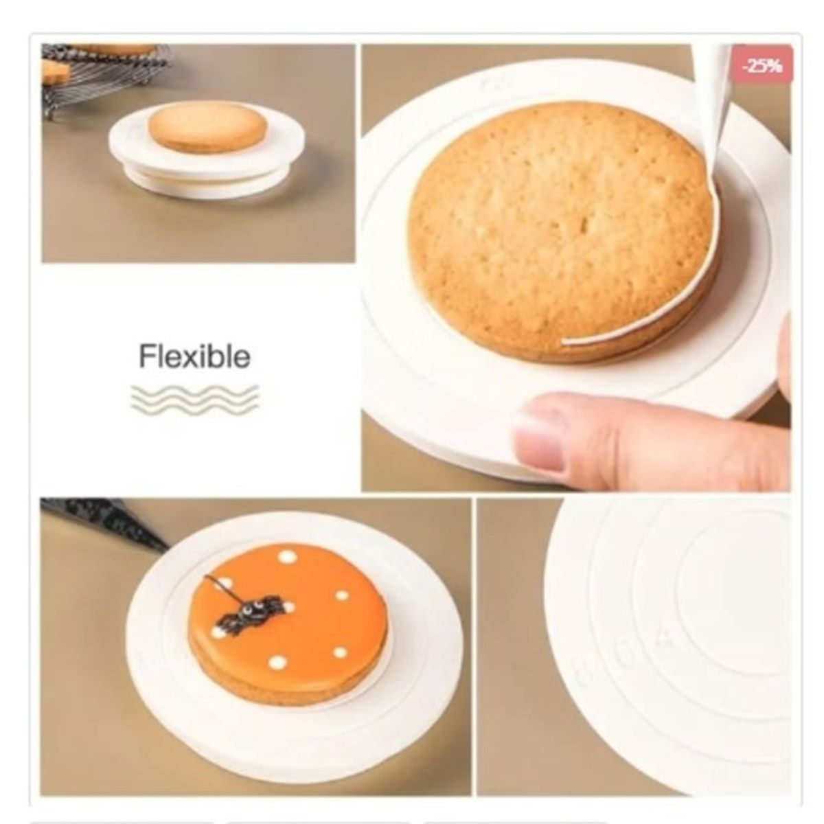 GENERICO - Base Giratorio Para Galleta Mini Plastico