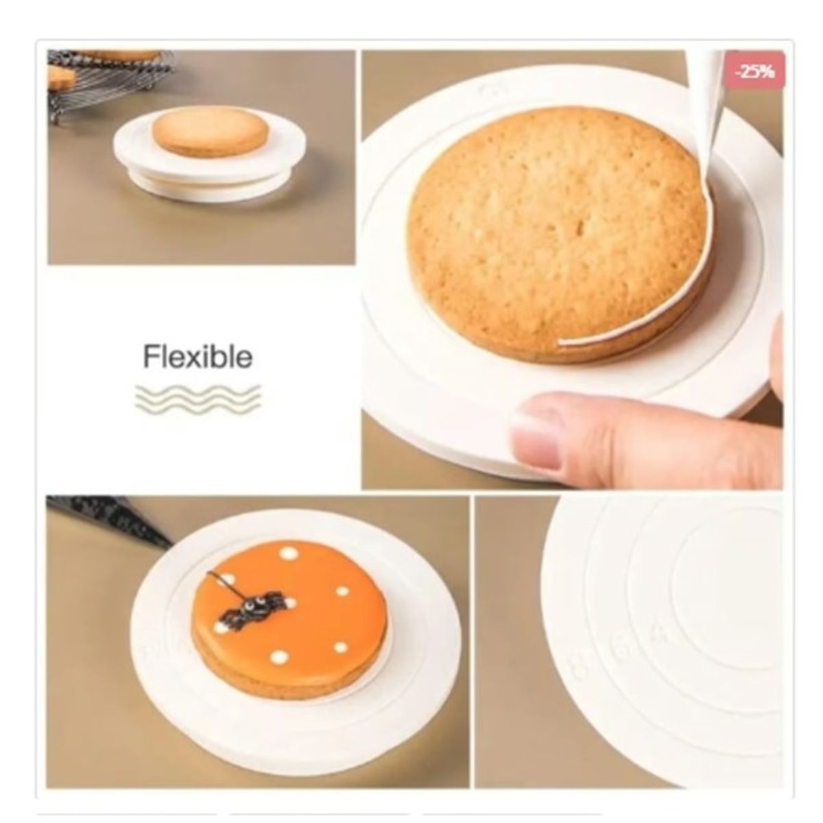 GENERICO - Base Giratorio Para Galleta Mini Plastico