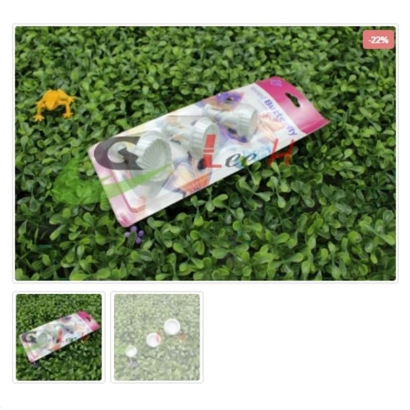 GENERICO - Cortador De Galletas 3 Piezas Plastico Figura Concha De Mar
