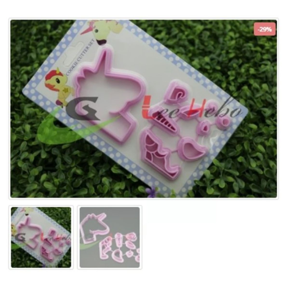 GENERICO - Cortador De Galletas 9 Piezas Plastico Figura Unicornio