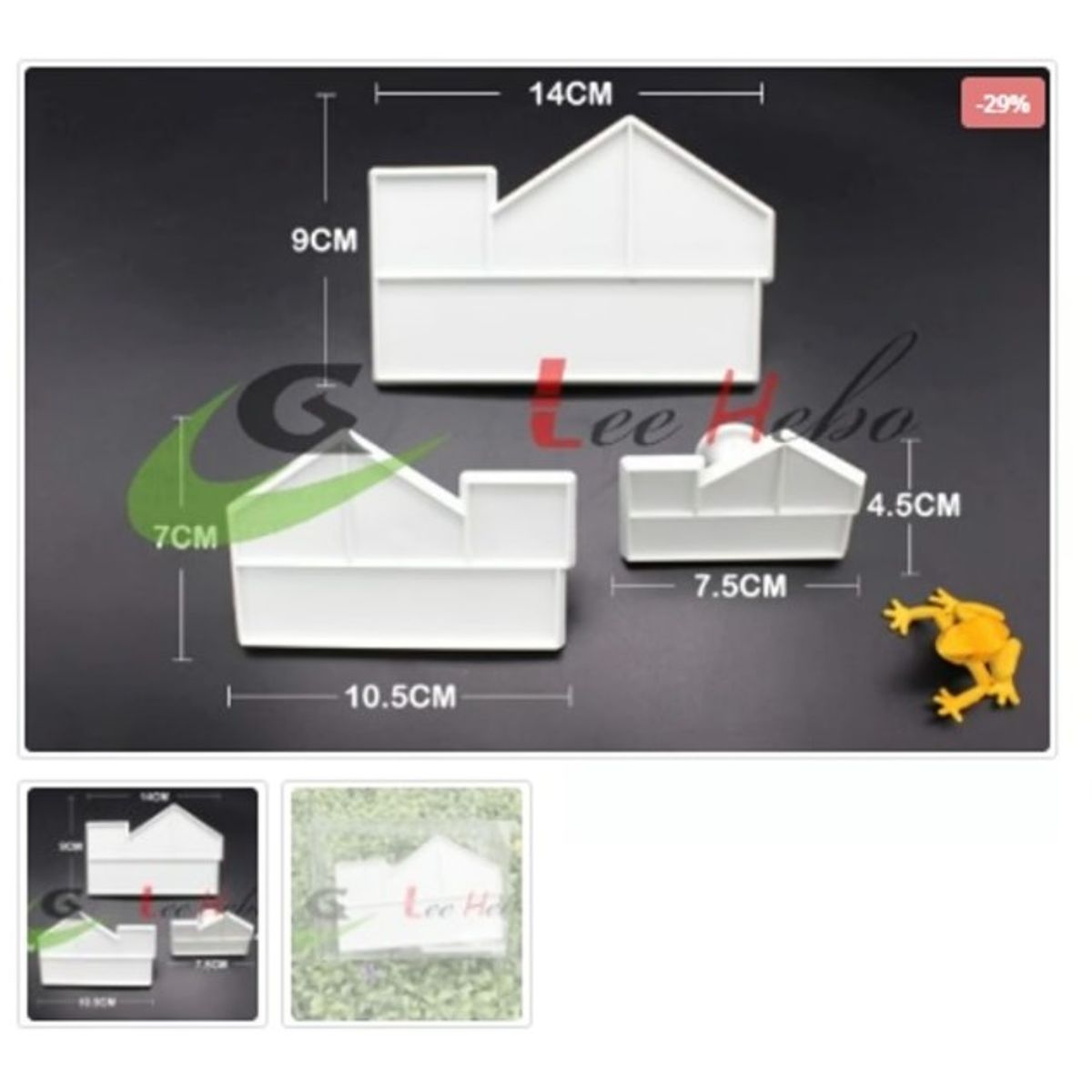 GENERICO - Cortador De Galletas 3 Piezas Plastico Figura Casa