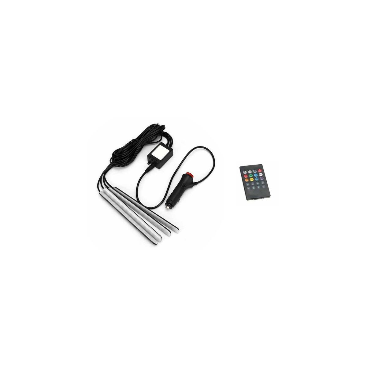 GENERICO - Kit De 4 Tiras Led Flexibles Rgb Para Autos - SC