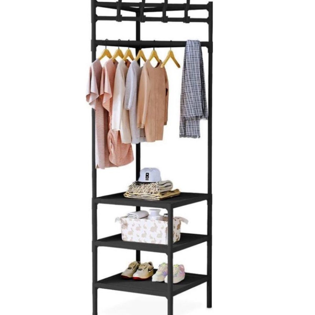 GENERICO - Perchero Organizador Esquinero Estante Colgador Multiuso Blanco