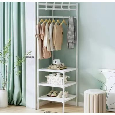 Imagen 2 del producto Perchero Organizador Esquinero Estante Colgador Multiuso Blanco