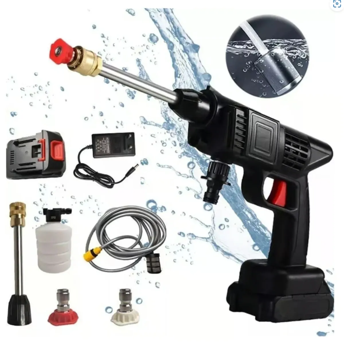 IRM - Hidrolavadora Inalambrica Portatil Pistola Lavado Autos Espumadora Bateria Recargable Pro FIGOIMPORT