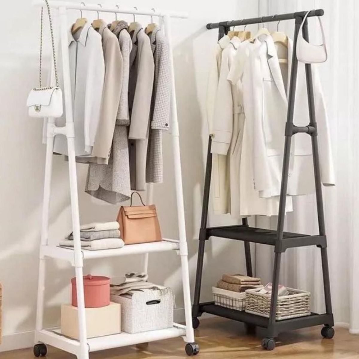 GENERICO - Perchero Organizador Exhibidor De Ropa Metálico Resistente Negro