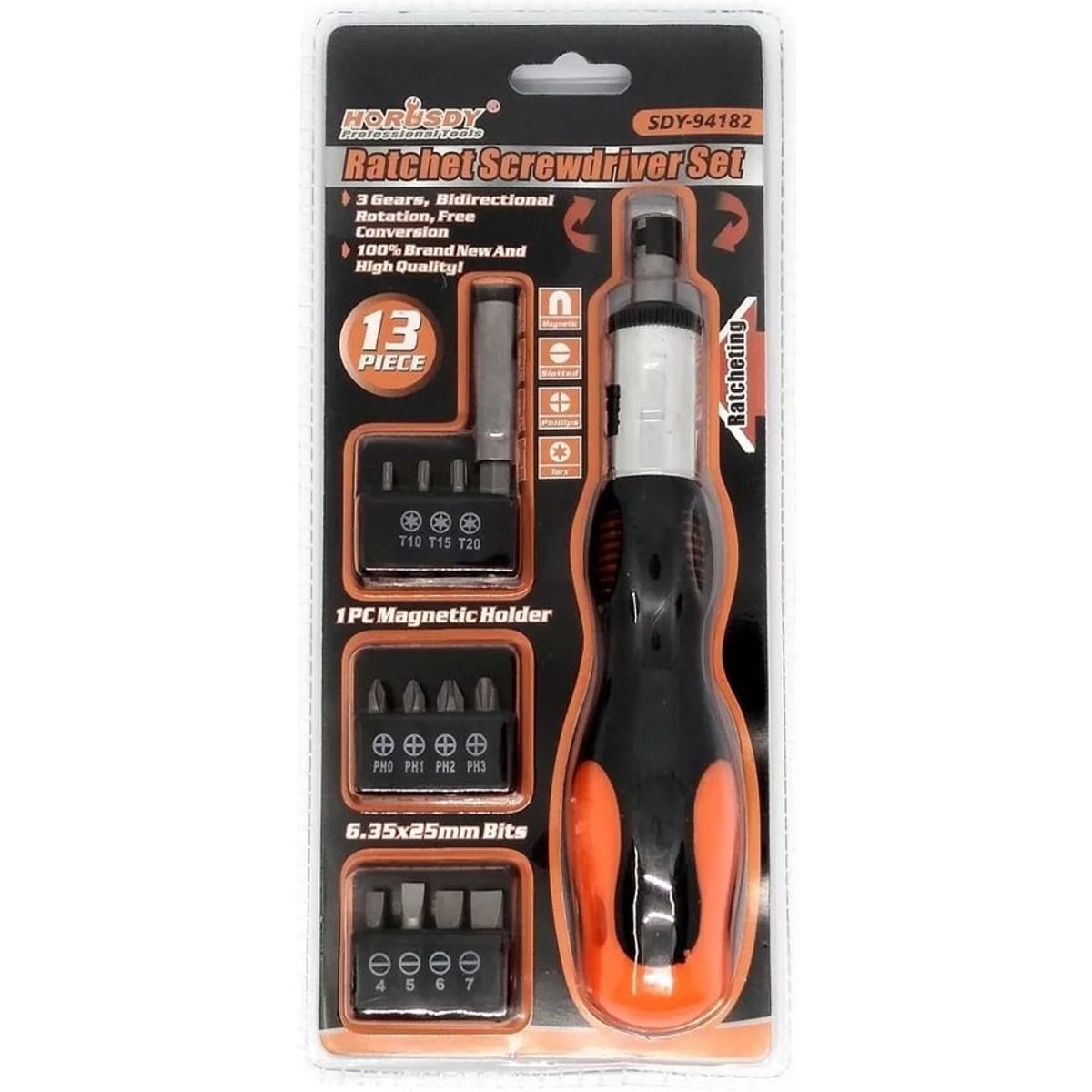 GENERICO - Destornillador Set 13 Piezas Ratchet