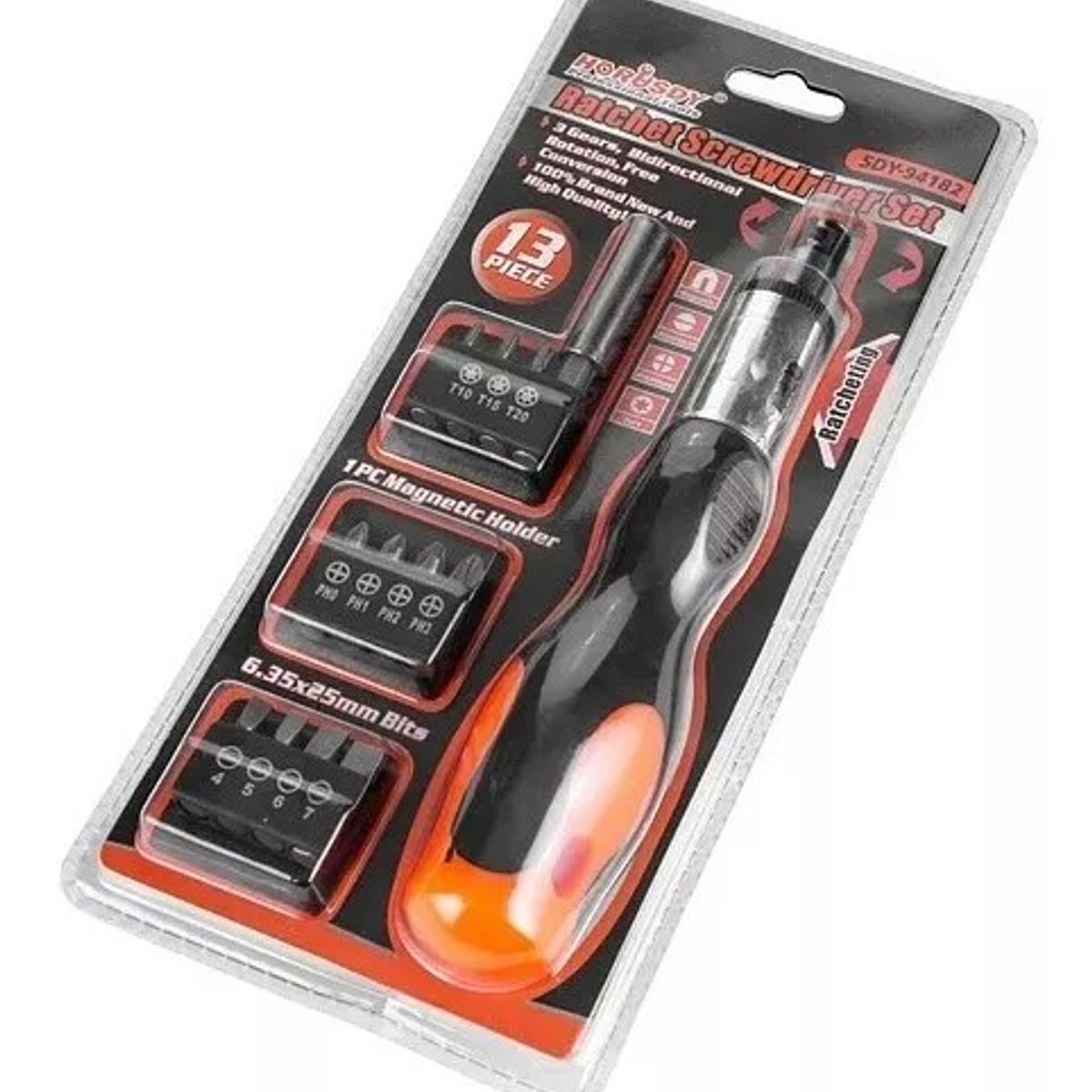 GENERICO - Destornillador Set 13 Piezas Ratchet