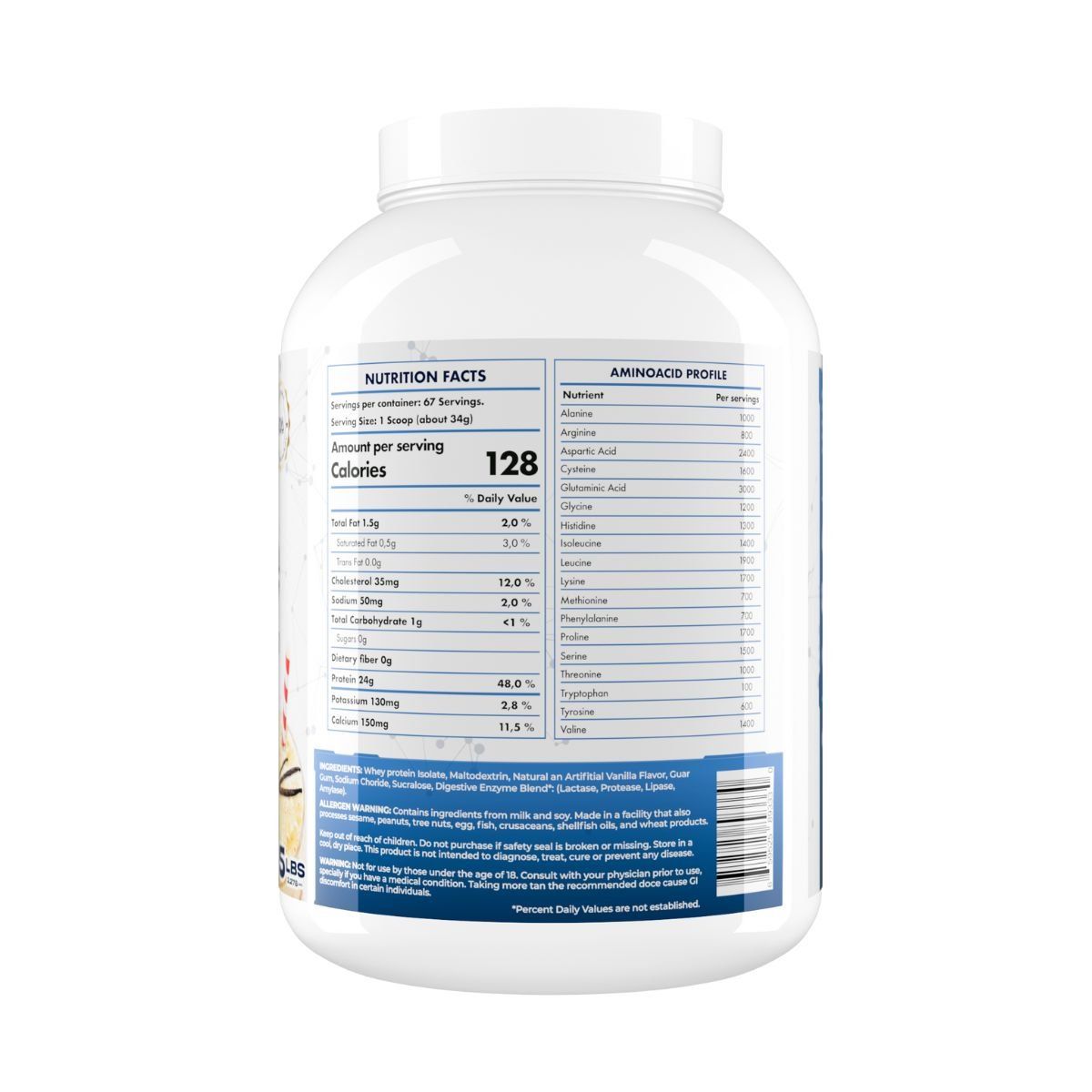 FUSION GENETIC LAB - ISO WHEY PROTEINA 100% ISOLATE 5LBS 24GRS PROTEINA SUGAR FREE
