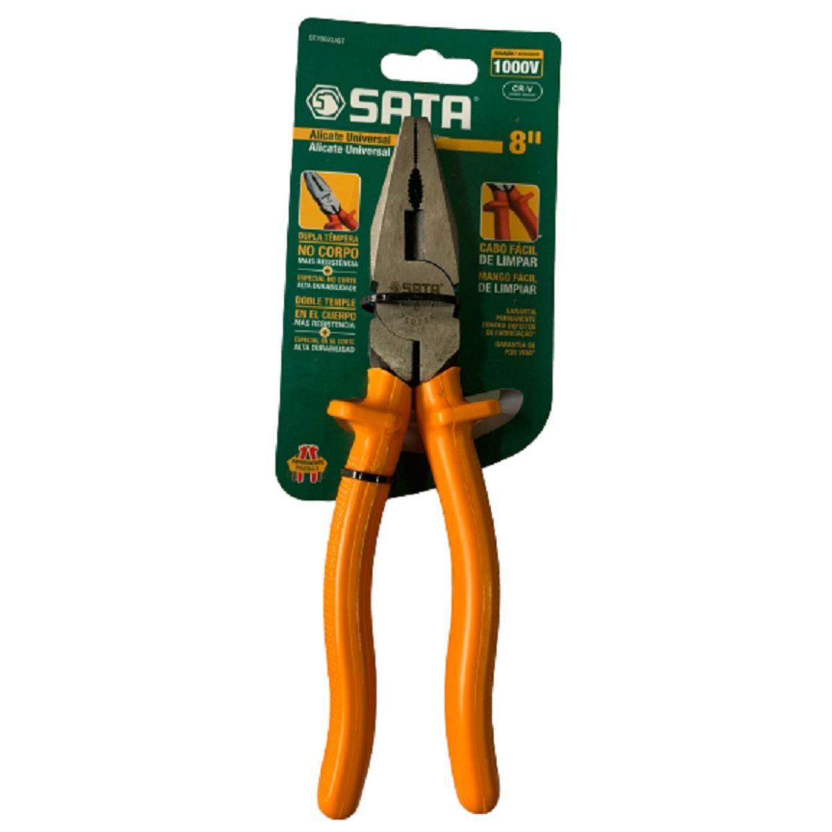 SATA - Alicate Universal 8 pulgadas marca  Sata, Aislado 1000 Volt