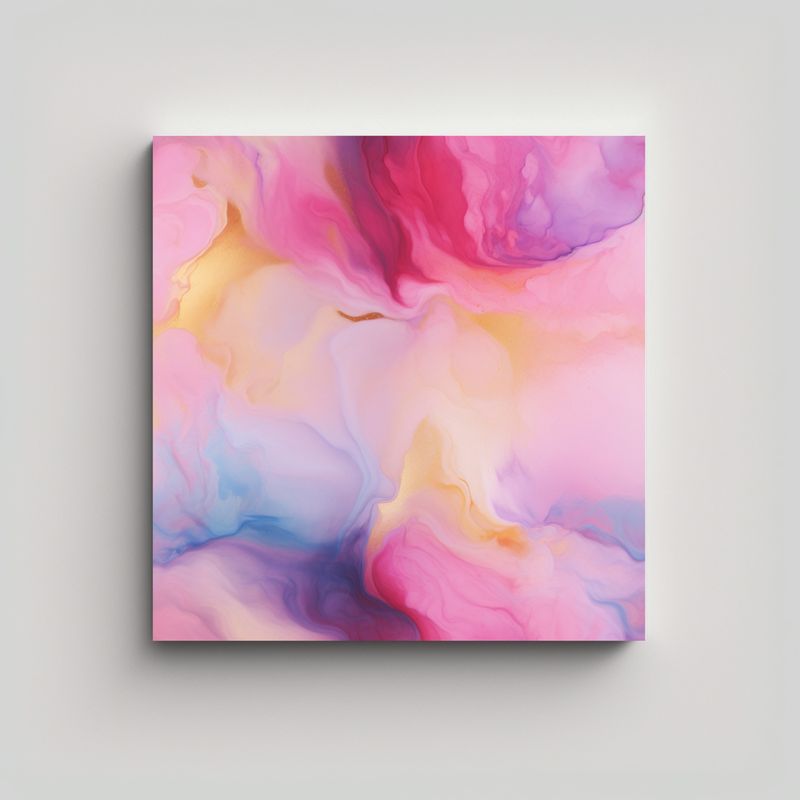 GENERICO - Cuadro En Bastidor Acuarela Resistente 90x90 Cm