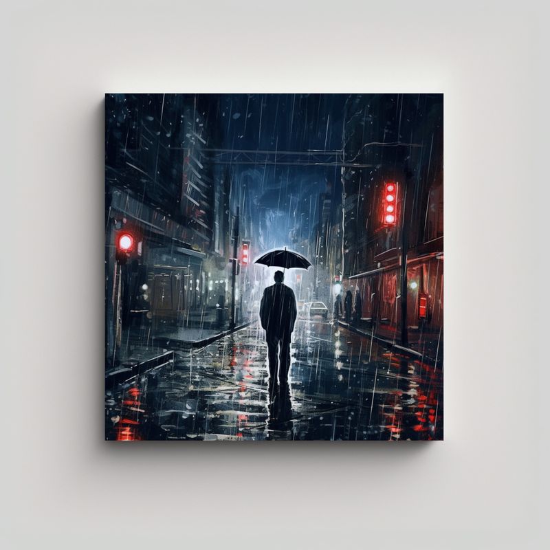 GENERICO - Lienzo Líneas Mágicas Finas Lluvia Encantadora 80x80 Cm