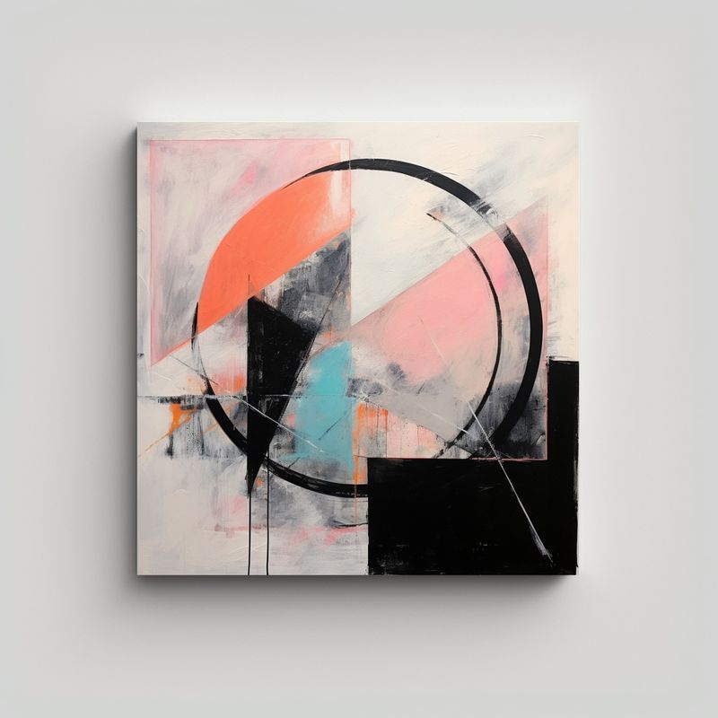 GENERICO - Pintura Abstracta Minimalista Profundidad Moderna 90x90 Cm