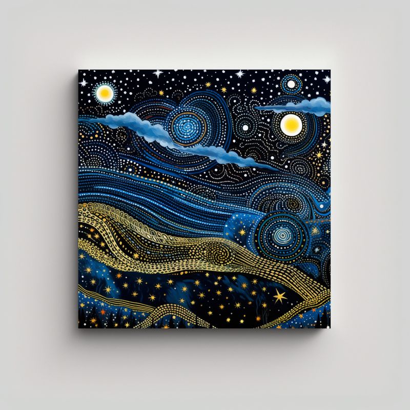 GENERICO - Cuadro Decorativo De Arte De Pared Nocturno 90x90 Cm
