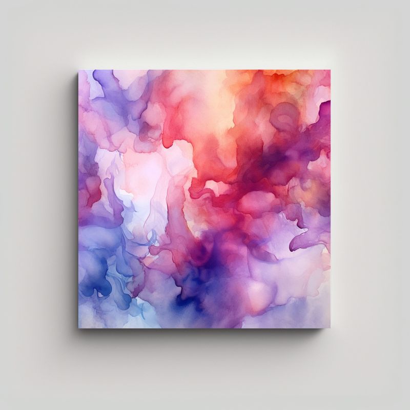 GENERICO - Cuadro Expresión Baño Fondo Acuarela Tintada 80x80 Cm