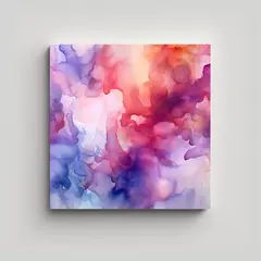 GENERICO - Cuadro Expresión Baño Fondo Acuarela Tintada 70x70 Cm