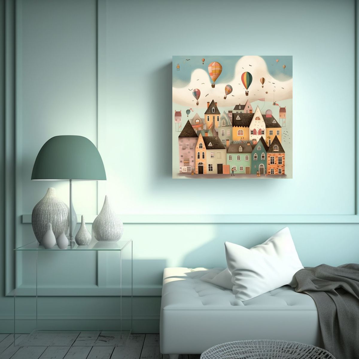 GENERICO - Arte Gráfico En Bastidor Con Finas Líneas, 80x80 Cm